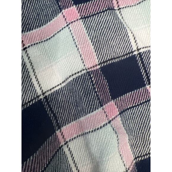 Lane Bryant Women's Plus Sz 14 16 Pink Black Plaid Flannel Flared Bottom Shirt - Picture 11 of 12